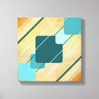 Orange Canvas Teal Geometrisk AP0010 Lindad Canvas
