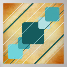 Orange Canvas Teal Geometriska AP0010 Affischer