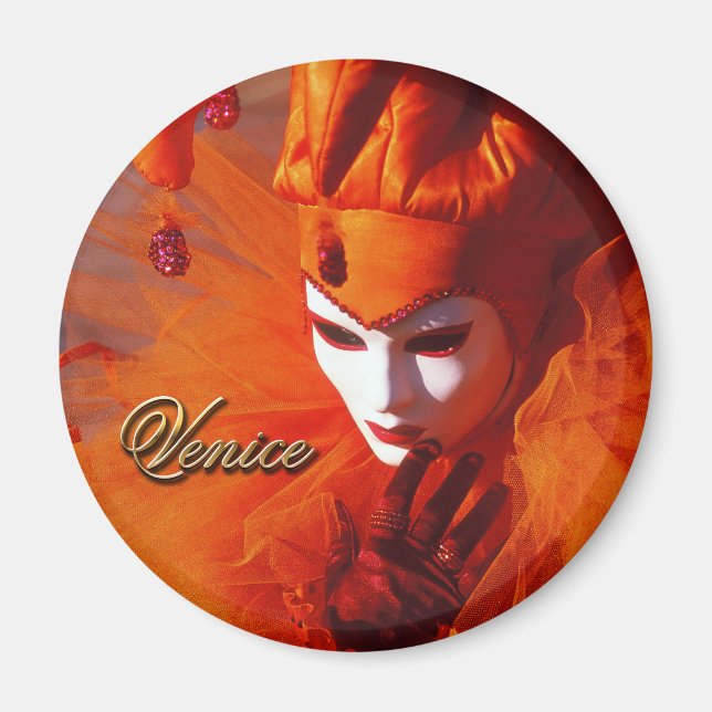Orange Carnival Costume - Venedig, Italien (IT) Magnet (Framsidan)