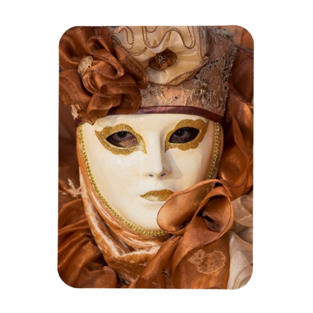Orange Carnival costume, Venedig Magnet (Vertikal)