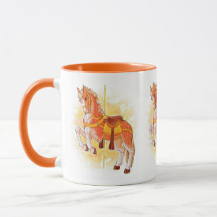Orange Carousel Horse Mugg