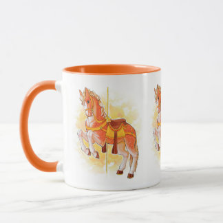 Orange Carousel Horse Mugg