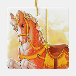 Orange Carousel Horse Ornament