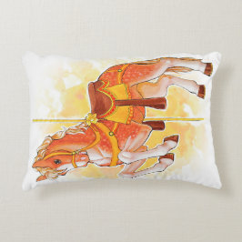 Orange Carousel Horse Pillow Prydnadskudde