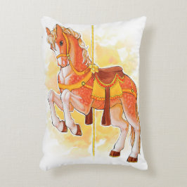 Orange Carousel Horse Pillow Prydnadskudde
