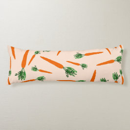 Orange Carrot Mönster Kroppskudde