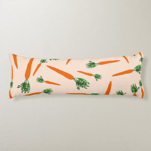 Orange Carrot Mönster Kroppskudde