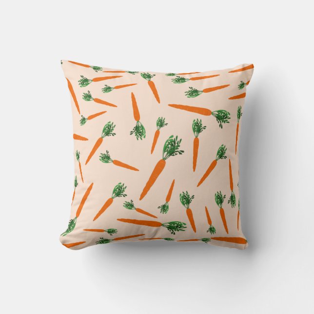 Orange Carrot Mönster Kudde (Framsida)