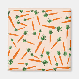 Orange Carrot Mönster Magnet