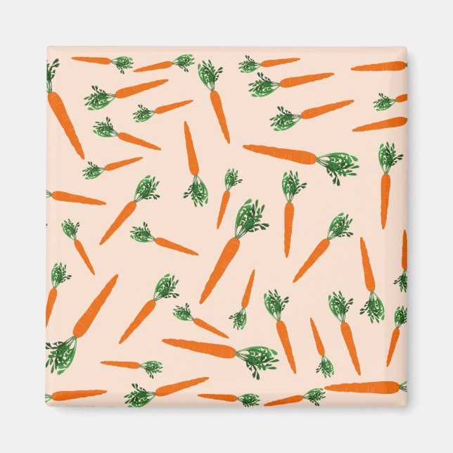 Orange Carrot Mönster Magnet (Framsidan)