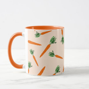 Orange Carrot Mönster Mugg