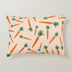 Orange Carrot Mönster Prydnadskudde