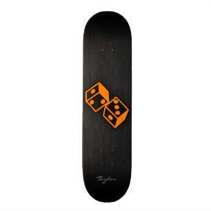 Orange Casino Dice Old School Skateboard Bräda 21,6 Cm