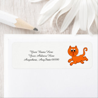 Orange Cat Address Labels Returadress Etikett