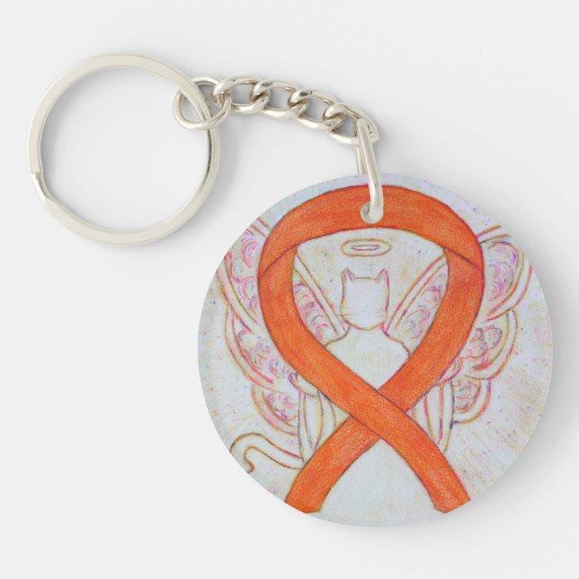 Orange Cat Awareness Ribbon Angel Anpassningsbar N (Framsidan)