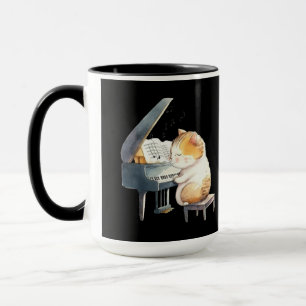 Orange Cat Classical Jazz Piano Tangentbord Player Mugg