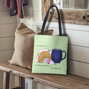 Orange Cat Coffee Mugg Blue Tygkasse
