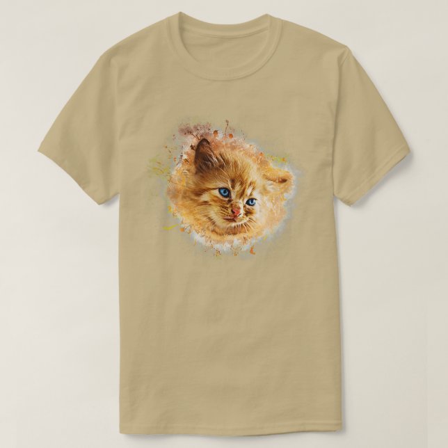 Orange cat Felis catus T Shirt (Design framsida)