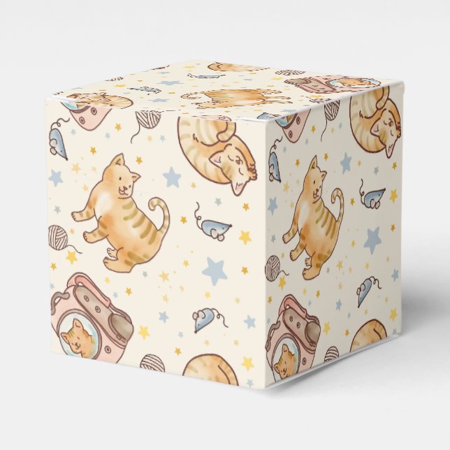 Orange Cat in a Backpack, Stars, and Yarn Presentaskar (Framsidan Sidan)