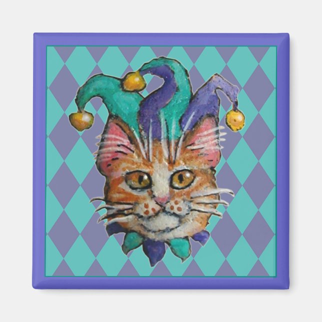 Orange Cat Jester magnet (Framsidan)