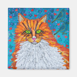 Orange Cat Kärlek Magnet