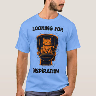 Orange cat looking for inspiration t shirt