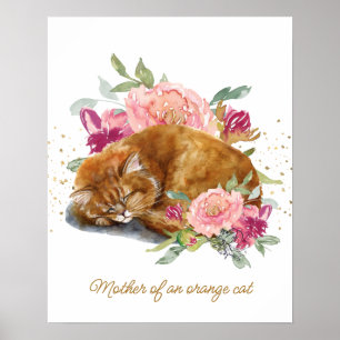 Orange Cat Mamma vacker Poster