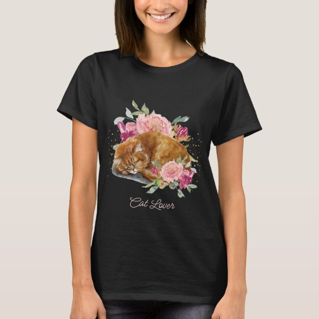 Orange Cat Mamma vackra gåva till hennes T-skirt T Shirt (Framsida)
