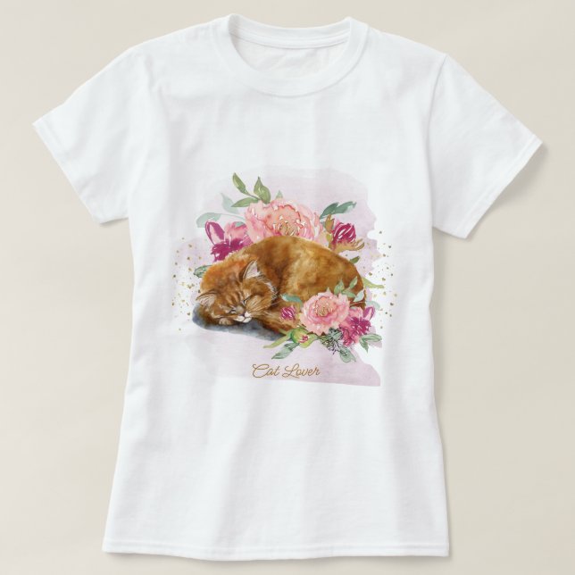 Orange Cat Mamma vackra gåva till hennes T-skirt T Shirt (Design framsida)