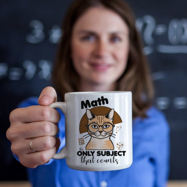Orange Cat med Math Teacher Say Kaffemugg (Skapare uppladdad)