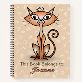 Orange Cat med vit trådlös bakgrundsdator