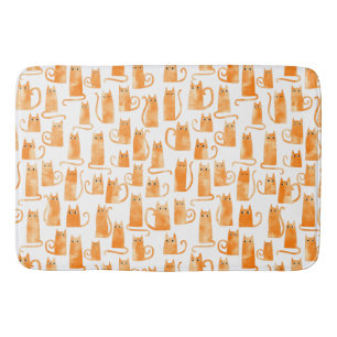 Orange Cat Mönster Badrumsmatta