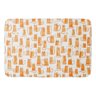 Orange Cat Mönster Badrumsmatta