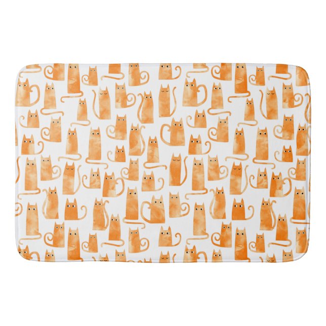 Orange Cat Mönster Badrumsmatta (Framsidan)