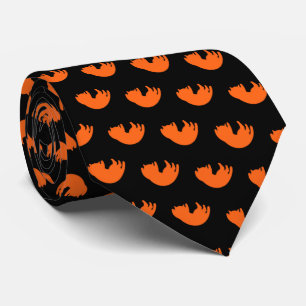 Orange Cat Mönster Tie Slips