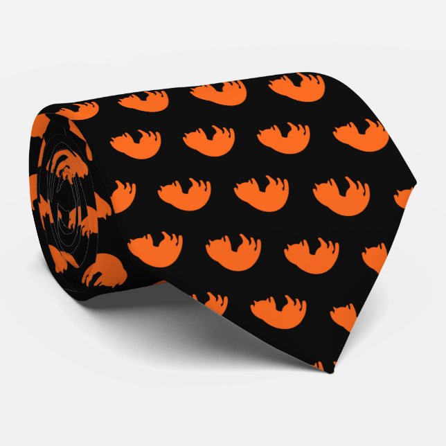 Orange Cat Mönster Tie Slips (Rullad)