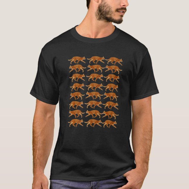 Orange Cat Orange Tabby katt mönster T Shirt (Framsida)