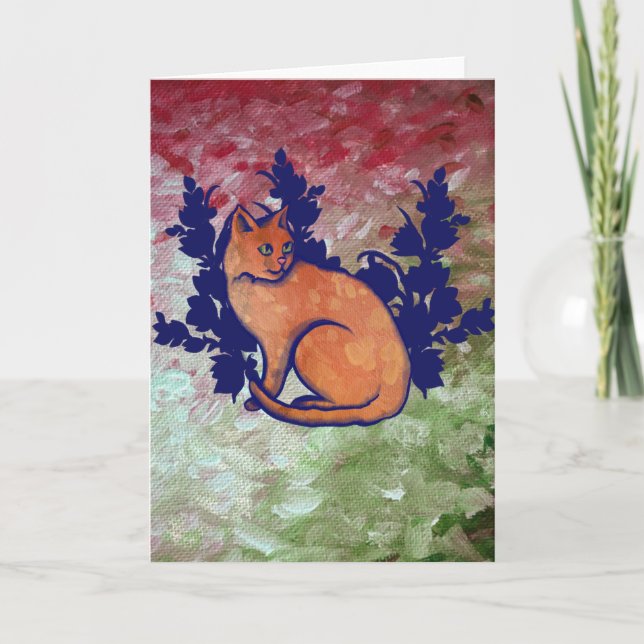 Orange Cat Painting Mister Wumps Kort (Framsida)