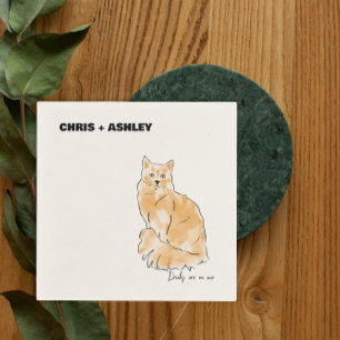 orange cat Pet kitten Cocktail Napkin för bröllop Pappersservett
