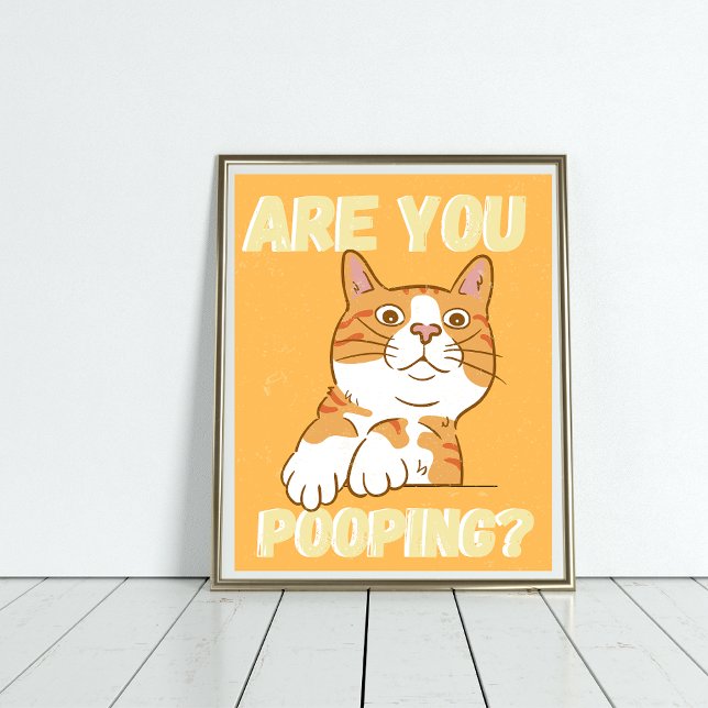 Orange CAT Poster du badrum (Skapare uppladdad)