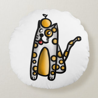 Orange Cat Rund Kudde