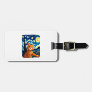 Orange Cat Selfie Starry Night Cat Mom Cat Lovers Bagagebricka