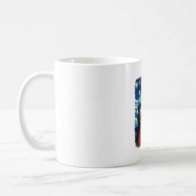 Orange Cat Selfie  Starry Night Cat Mom Cat Lovers Kaffemugg (Vänster)