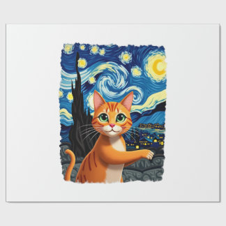 Orange Cat Selfie Starry Night Cat Mom Cat Lovers Presentpapper