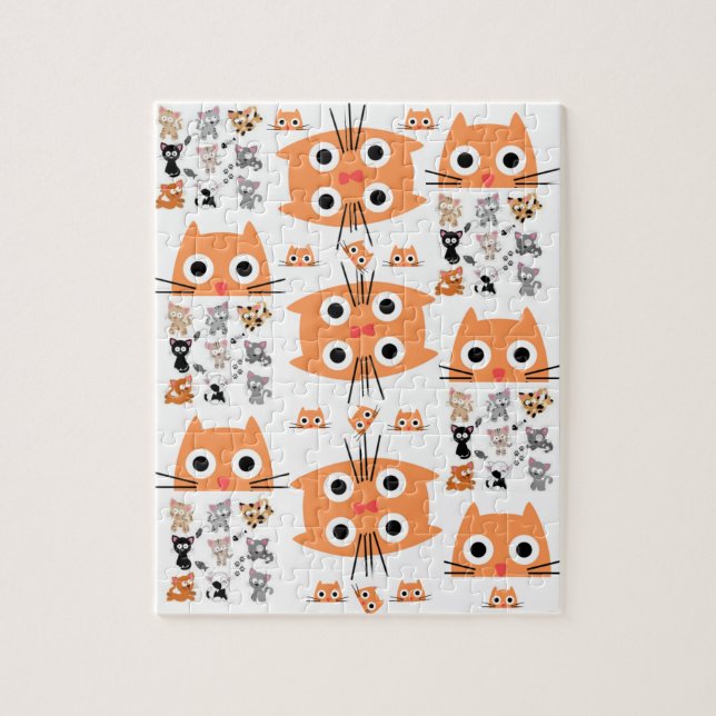 Orange Cats Jigszle Puzzle Pussel (Vertikal)