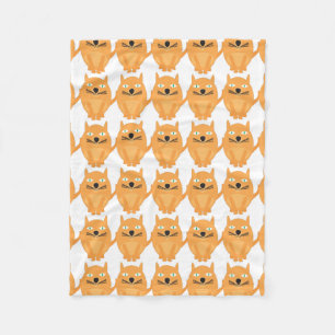 Orange Cats Mönster Fleecefilt
