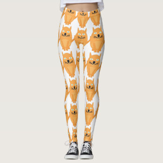 Orange Cats Mönster Leggings