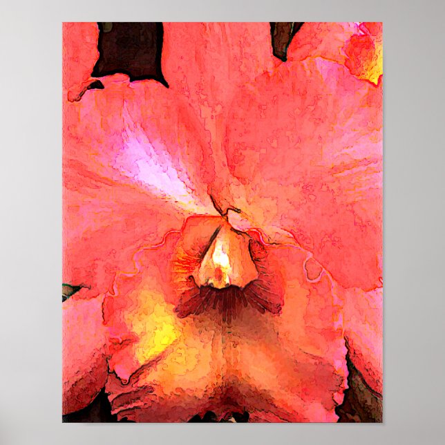 Orange Cattleya Orchid Poster (Framsidan)