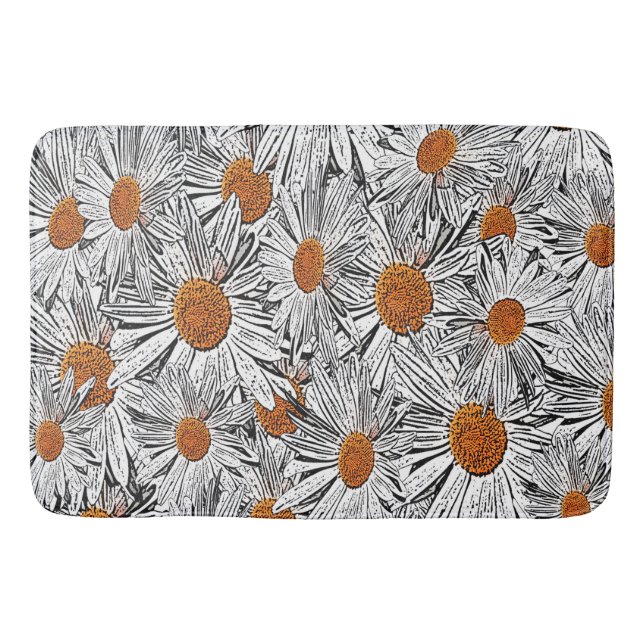 Orange Centrerade Daisy Badrumsmatta (Framsidan)