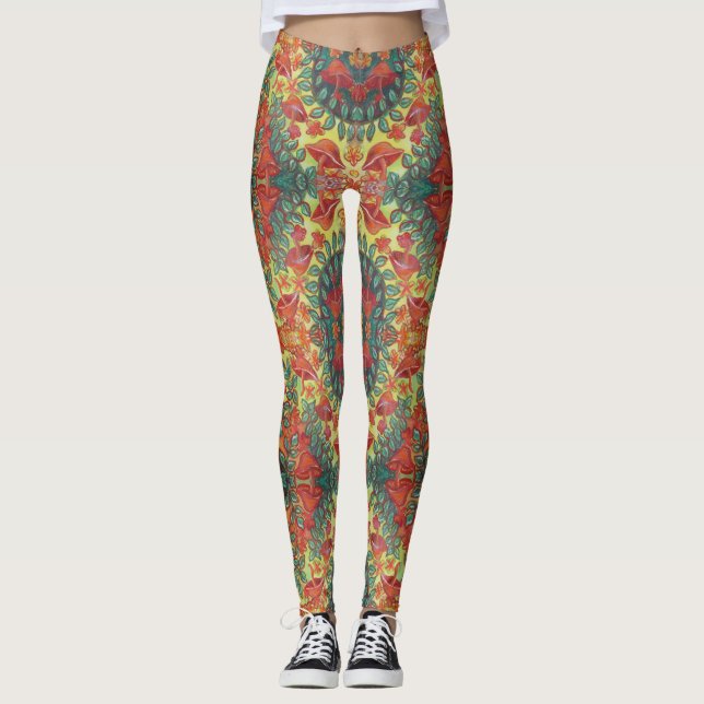 orange champinjondamasker leggings (Framsida)